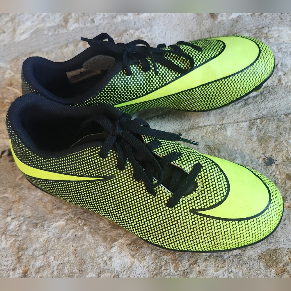 Nike Black and Neon Yellow Soccer Cleats